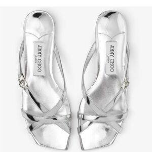 Jimmy Choo Metallic Silver Sandals